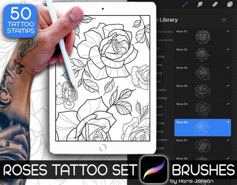 free procreate tattoo stamps|free procreate brushes for tattooing.